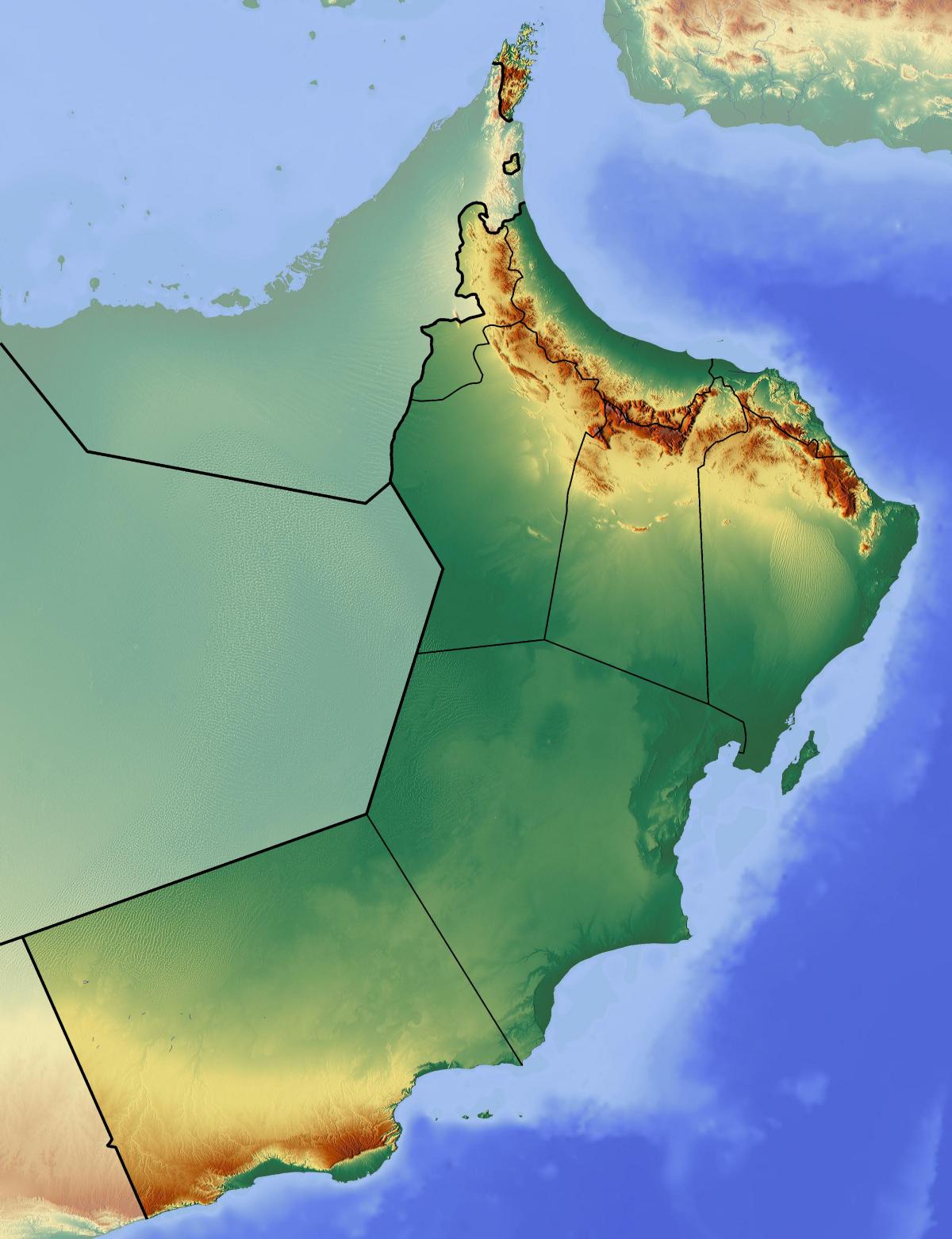 Karte von Oman topographische