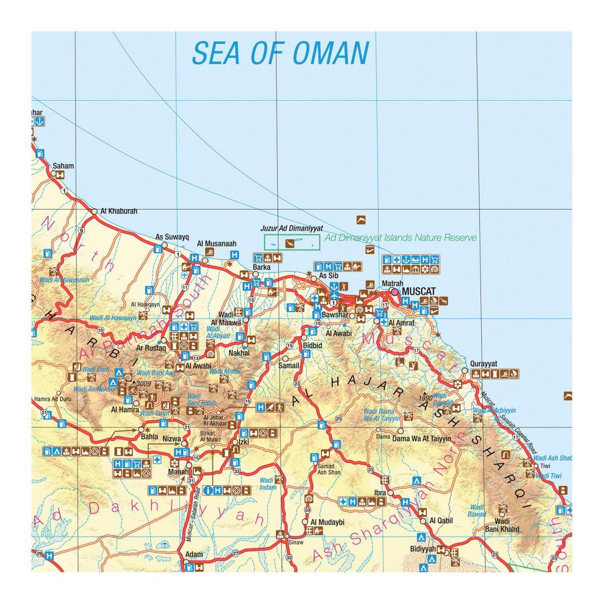 Karte von Oman-trekking